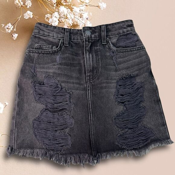 NWT Carmar Distressed Denim Mini Skirt 23 - Picture 1 of 4